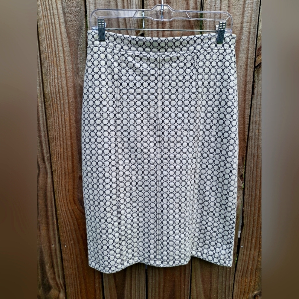 NWT Anthropologie Maeve Black and White Geometric Midi Skirt